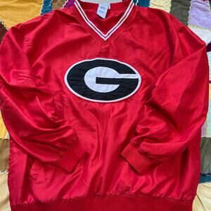 Y2K Pro Edge Georgia Bulldogs Red Windbreaker Jacket Large